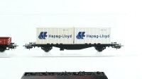 Märklin H0 Konvolut Güterwagen Containerwagen mit 2 Container "Hapag-Lloyd", Niederbordwagen 4-achsig lang, 2 x Selbstentladewagen 4-achsig gesupert DB