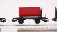 Märklin H0 Konvolut Güterwagen 3 x Kipplore, Braunkohlestaub Silowagen, Kühlwagen, Rungenwagen mit Wiking Serviewagen "Still" und 2 Gabelstapler DB, u.a.