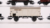 Märklin H0 Konvolut Güterwagen 3 x Kipplore, Braunkohlestaub Silowagen, Kühlwagen, Rungenwagen mit Wiking Serviewagen "Still" und 2 Gabelstapler DB, u.a.