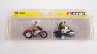 NOCH H0 15905 Motorradfahrer (2 Motorräder mit Beiwagen)
