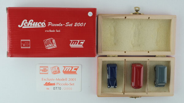 Schuco 01719 Piccolo-Set Exclusiv-Modell 2001 in Holzbox (1:90)