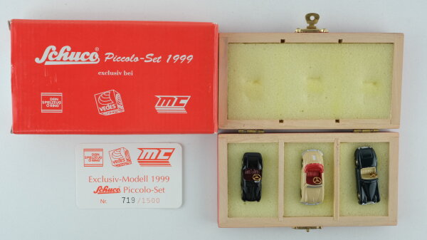 Schuco Piccolo-Set Exclusiv-Modell 1999 in Holzbox (1:90)