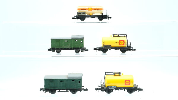 Arnold N Konvolut Güterwagen Kesselwagen, Güterzugbegleitwagen DB