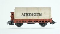 Märklin H0 Konvolut Niederbordwagen mit Plane und Bremserhaus 322,  Flachwagen mit Golfball "secotex P II Tour Elektro Obermeier" Länderbahn