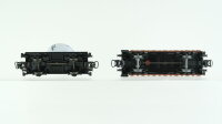Märklin H0 Konvolut Niederbordwagen mit Plane und Bremserhaus 322,  Flachwagen mit Golfball "secotex P II Tour Elektro Obermeier" Länderbahn