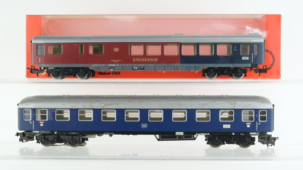 Märklin/Primex H0 Konvolut Grossraumpersonenwagen 1.Kl blau Abteilwagen mit Speiseraum 1.Kl. DB