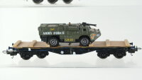 Märklin/u.a. H0 Konvolut Güterwagen Militärtransport mit Kranwagen teilw. Eigenbau DB, u.a.