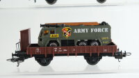 Märklin/u.a. H0 Konvolut Güterwagen Militärtransport mit Kranwagen teilw. Eigenbau DB, u.a.