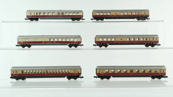 Minitrix N Konvolut Personenwagen 1.Kl.,  Speisewagen TEE DB, DRG