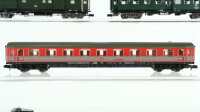 Fleischmann N Konvolut Personenwagen TEE Restaurantwagen mit Pantograph, Mitteleinstiegswagen 1./2.Kl., Abteilwagen 1.Kl., Gepäckwagen DB, DR (2 Kupplungen fehlen)