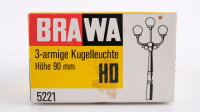 Brawa H0 5221 3-armige Kugelleuchte 90 mm blau