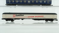 Arnold/Roco N Konvolut Personenwagen Abteilwagen "Touropa", Gepäckwagen "GoldStar", Abteilwagen 2.Kl., Mitteleinstiegswagen (1 Kupplung fehlt) DB