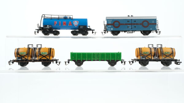 Unbekannt TT Konvolut Weinfasswagen Hochbordwagen Kesselwagen "Fina" Kühlwagen "Transfesa" DB/RENFE/u.a.