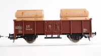 Lima H0 Konvolut Güterwagen Drehschemelwagen, Hochbordwagen mit Holzladung, Niederbordwagen mit Bremserhaus und Ladung FS, u.a.
