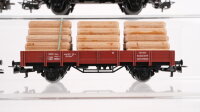 Märklin H0 Konvolut Gedeckter Güterwagen "Stückgut" Hochbordwagen Niederbordwagen Niederbordwagen mit Holzladung DB/DR