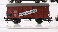 Märklin H0 Konvolut Gedeckter Güterwagen "Stückgut" Hochbordwagen Niederbordwagen Niederbordwagen mit Holzladung DB/DR