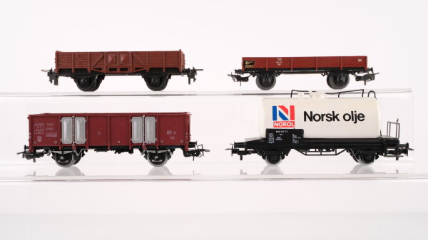 Märklin H0 Konvolut Hochbordwagen Kesselwagen "Norsk olje" Hochbordwagen Niederbordwagen DB/NS/NSB