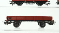 Märklin H0 Konvolut Kranschutzwagen Niederbordwagen Hochbordwagen mit Holz Niederbordwagen mit Holz Nierderboirdwagen 4-achsig DB