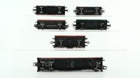 Märklin H0 Konvolut Kranschutzwagen Niederbordwagen Hochbordwagen mit Holz Niederbordwagen mit Holz Nierderboirdwagen 4-achsig DB