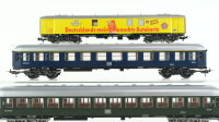 Märklin H0 Konvolut Abteilwagen 2.Kl. grün Personenwagen 1.Kl. blau Ausstellungswagen "Die General Karte" DB