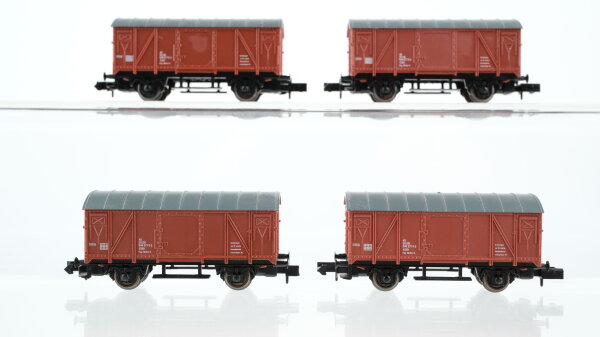 Arnold N Konvolut 4 x gedeckter Güterwagen braun DB