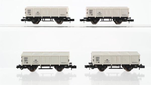 Arnold N Konvolut Güterwagen 4 x Klappdeckelwagen "Bahnhofswagen Nürnberg" weiß DB