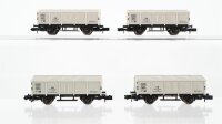 Arnold N Konvolut Güterwagen 4 x Klappdeckelwagen "Bahnhofswagen Nürnberg" weiß DB