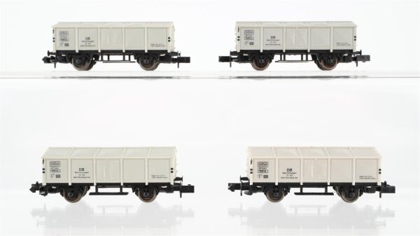 Arnold N Konvolut Güterwagen 4 x Klappdeckelwagen "Bahnhofswagen Nürnberg" weiß DB