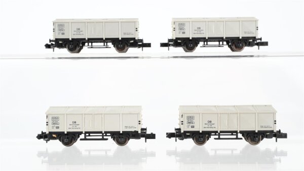 Arnold N Konvolut Güterwagen 4 x Klappdeckelwagen "Bahnhofswagen Nürnberg" weiß DB