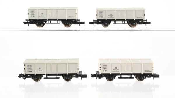 Arnold N Konvolut Güterwagen 4 x Klappdeckelwagen "Bahnhofswagen Nürnberg" weiß DB