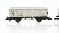 Arnold N Konvolut Güterwagen 4 x Klappdeckelwagen "Bahnhofswagen Nürnberg" weiß DB