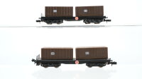 Arnold N Konvolut Güterwagen 2 x Containertragwagen...