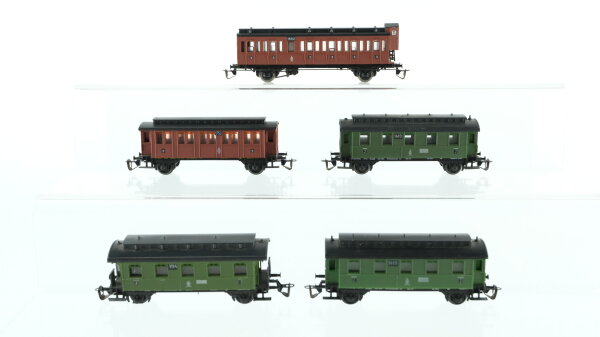 BTTB TT Konvolut Personenwagen 2 x Abteilwagen 1410, Abteilwagen 1114, Abteilwagen 1753, Abteilwagen 1652 Länderbahn