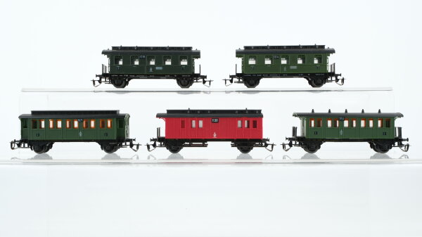 BTTB TT Konvolut Personenwagen Abteilwagen 2671, Abteilwagen 1753, Abteilwagen 1219, Abteilwagen 1114, Gepäckwagen 1130
