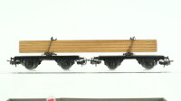 Märklin H0 Konvolut Güterwagen 2 x Drehschemelwagen Blech mit Ladung, 2 x Niederbordwagen 4-achsig lang DB, u.a.