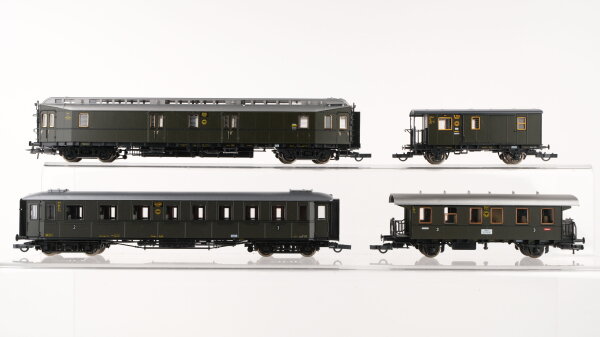 Roco H0 Konvolut Abteilwagen 2.Kl. 4-achsig Donnerbüchse 3.Kl. Postwagen 4-achsig Packwagen DR