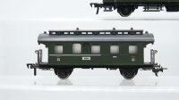 Fleischmann H0 Konvolut Personenwagen Umbauwagen 2.Kl., Donnerbüchse 3.Kl., Gepäckwagen beleuchtet Schiebetür Ladung DB