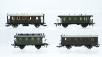 Fleischmann H0 Konvolut Personenwagen 2 x Donnerbüchse 2./3.Kl., Donnerbüchse 3.Kl., Gepäckwagen DRG