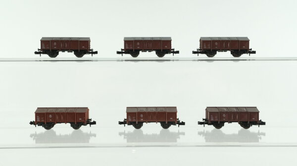 Roco N Konvolut Güterwagen 6 x Klappdeckelwagen gesupert DB