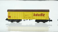 Minitrix N Konvolut Güterwagen Schwenkdachwagen "kabafit", Silowagen "BASF", Containerwagen "ICI Lacke Farben", Kühlwagen "DAB Bier" DB