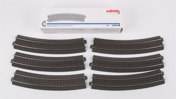 Märklin H0 24224 Gebogenes Gleis R2=437,5 mm / 24,3° (6 Stk. in OVP)
