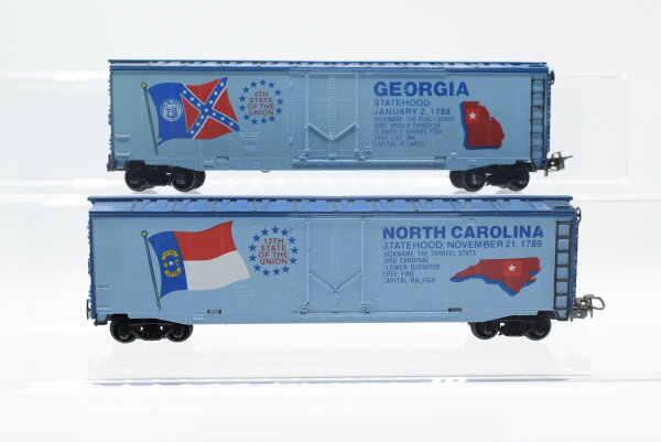Tyco H0 Konvolut Box Car "Georgia Statehood Januar 2 1788 North Carolina Statehood November 21 1789" USA