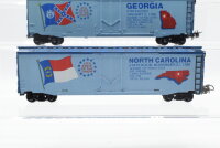 Tyco H0 Konvolut Box Car "Georgia Statehood Januar 2 1788 North Carolina Statehood November 21 1789" USA