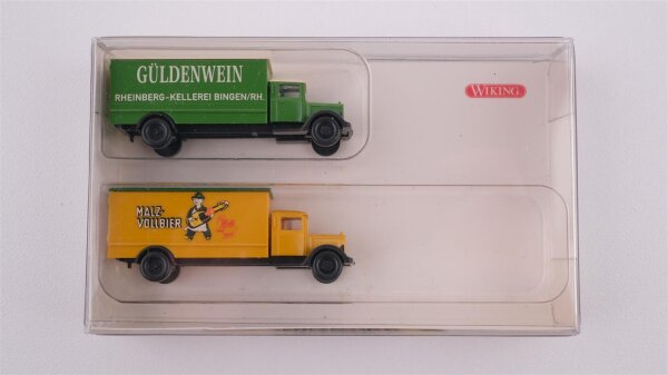 Wiking N 9440627 2 klassische Koffer-LKW (Güldenwein Kellerei + Malz-Vollbier)