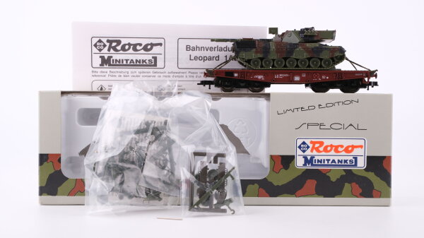 Roco H0 813 Schwerlastwagen mit Leopard Panzer  DB