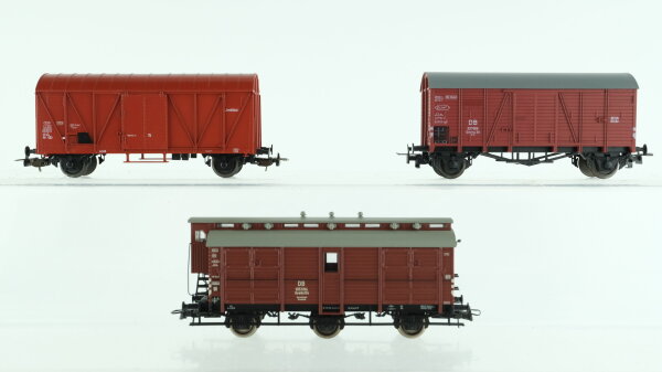 Liliput H0 Konvolut Güterwagen Pferdetransportwagen mit Bremserhaus, gedeckte Güterwagen DB, SNCB guter Zustand