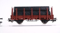 Märklin H0 Konvolut Güterwagen Kesselwagen 4-achsig "Eva, Feldschlösschen Bier", Kühlwagen "Carlsberg", Rungenwagen mit Ladung DB, SBB-CFF, DSB