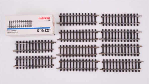 Märklin H0 2201 Gerades Gleis 90 mm (10 Stk. in OVP)