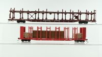 Unbekannt H0 Konvolut US Güterwagen Rungenwagen mit...