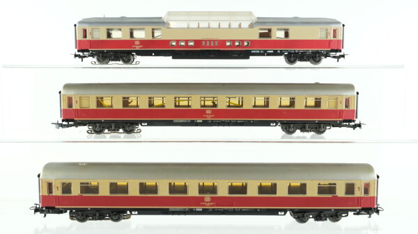 Märklin H0 Konvolut TEE Personenwagen 2 x Abteilwagen 1.Kl., Panoramawagen DB alle Innenbeleuchtung